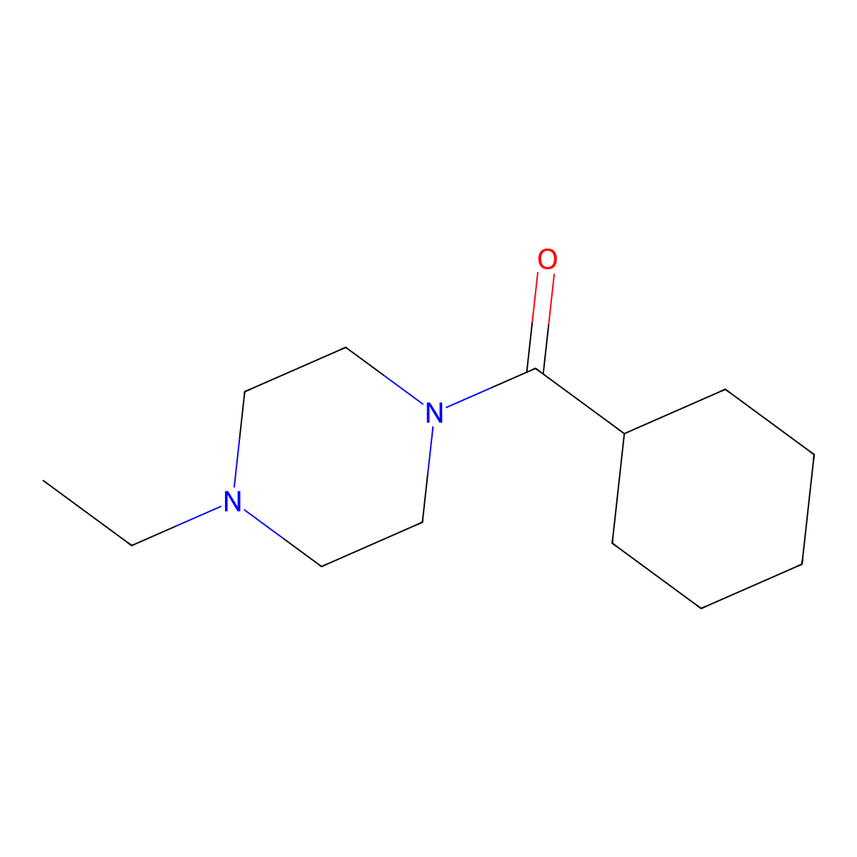1-Cyclohexanecarbonyl-4-ethylpiperazine molecular structure, CAS 433238-47-2