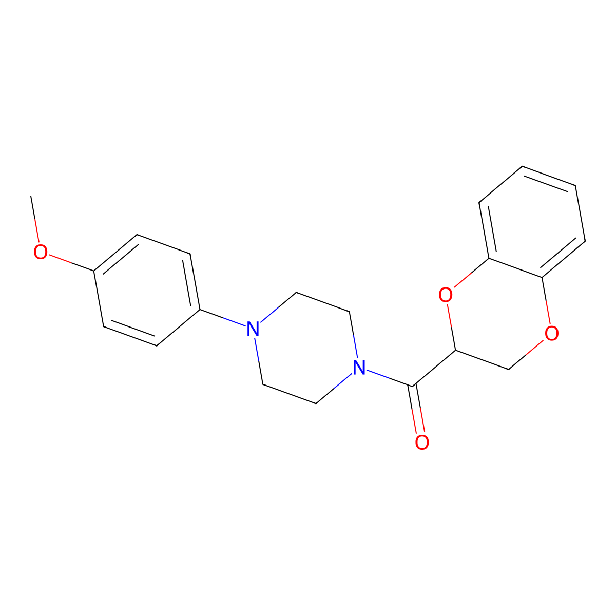 2,3-Dihydro-1,4-benzodioxin-2-yl[4-(4-methoxyphenyl)piperazin-1-yl]methanone molecular structure, CAS 433238-50-7