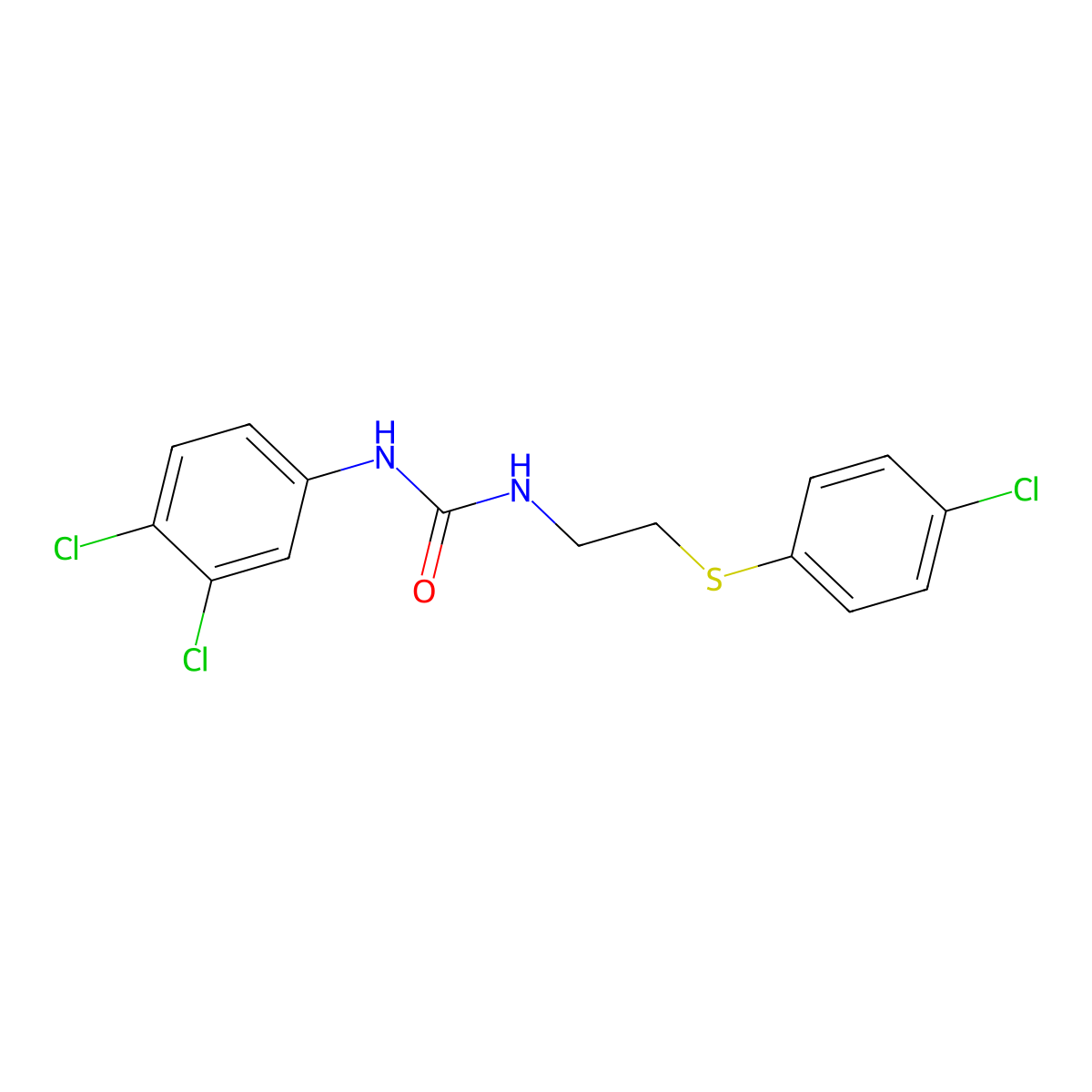 1-[2-(4-Chlorophenyl)sulfanylethyl]-3-(3,4-dichlorophenyl)urea molecular structure, CAS 433238-52-9