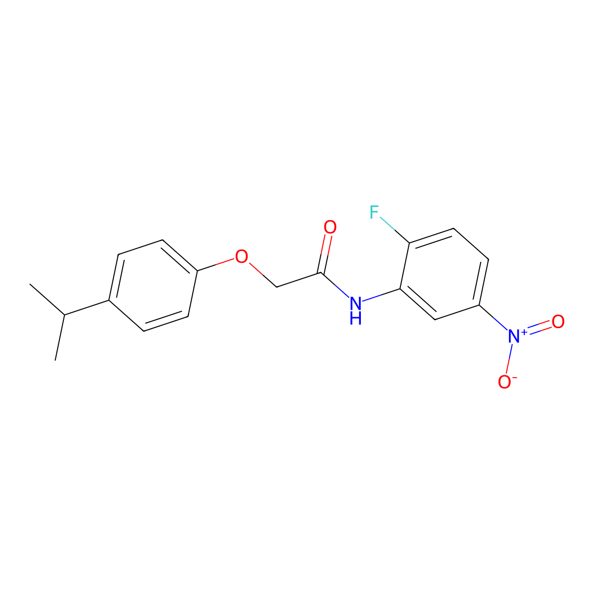 N-(2-fluoro-5-nitrophenyl)-2-(4-propan-2-ylphenoxy)acetamide molecular structure, CAS 433238-54-1