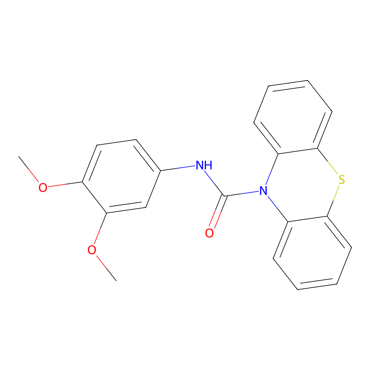 N-(3,4-dimethoxyphenyl)phenothiazine-10-carboxamide molecular structure, CAS 433238-55-2