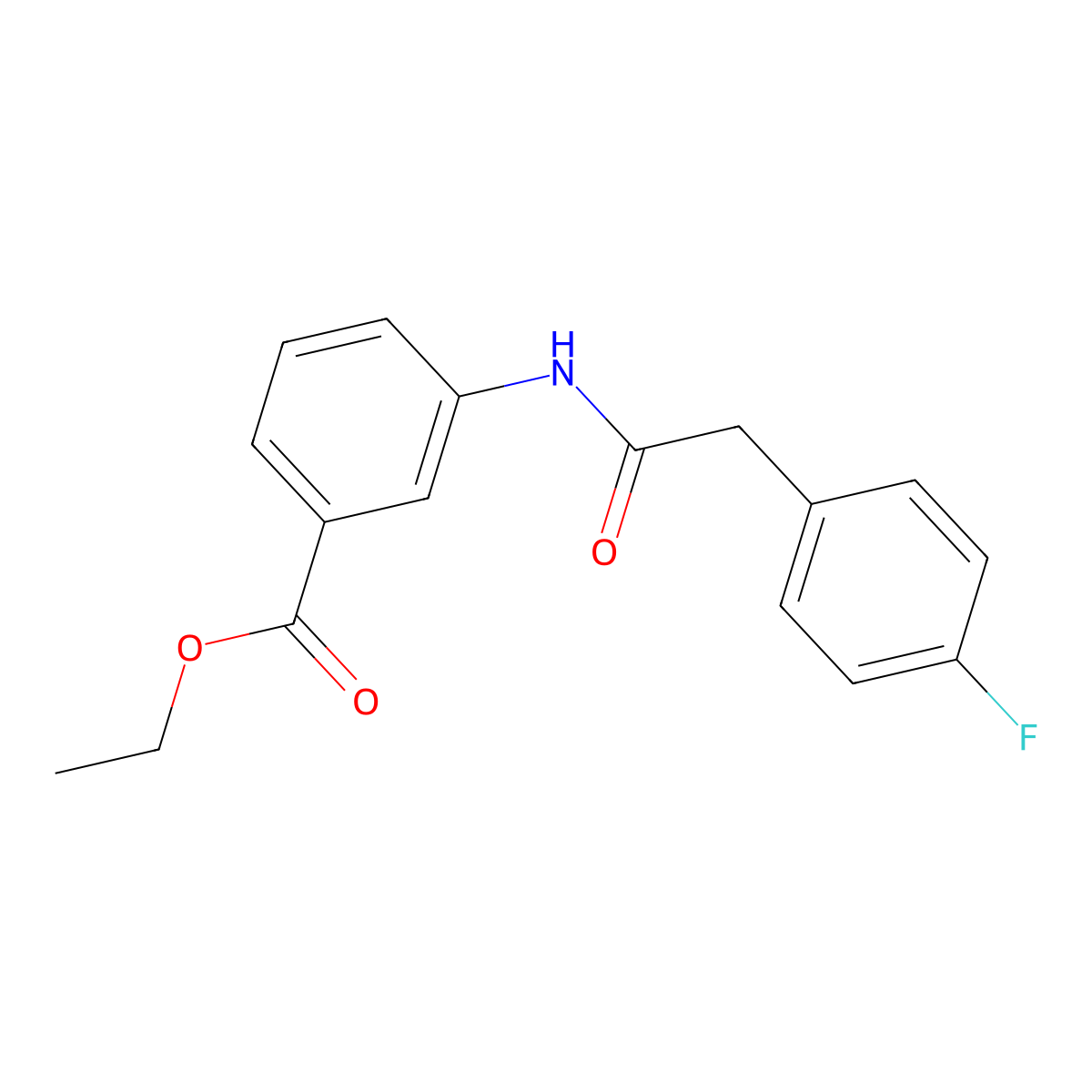 Ethyl 3-{[(4-fluorophenyl)acetyl]amino}benzoate molecular structure, CAS 433238-64-3