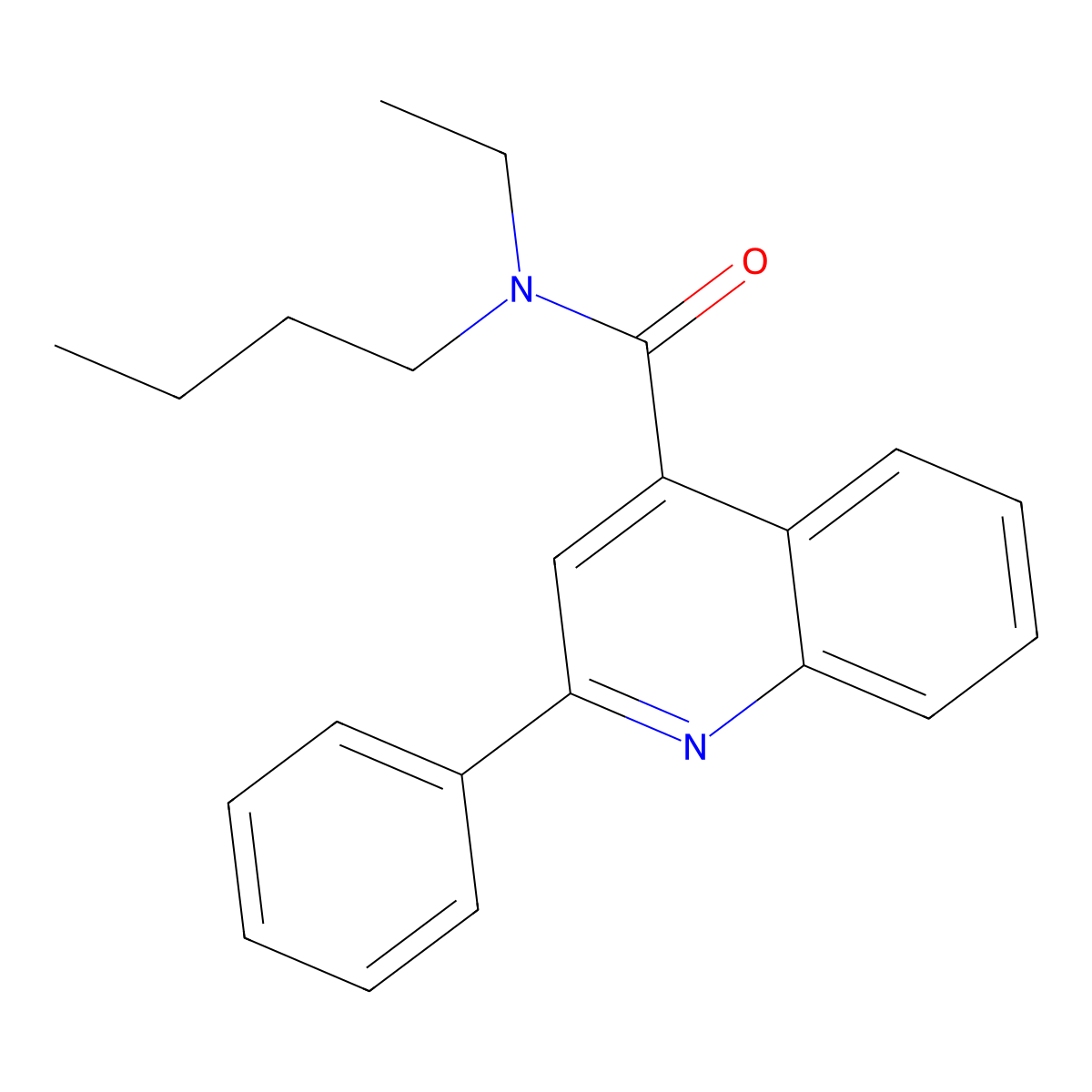 N-butyl-N-ethyl-2-phenylquinoline-4-carboxamide molecular structure, CAS 433238-71-2