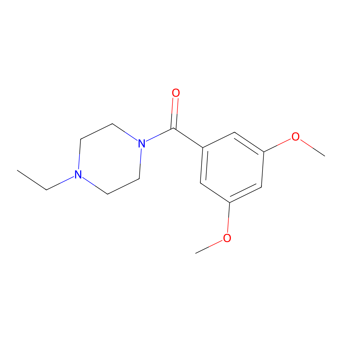 (3,5-Dimethoxyphenyl)(4-ethyl-1-piperazinyl)methanone molecular structure, CAS 433238-86-9