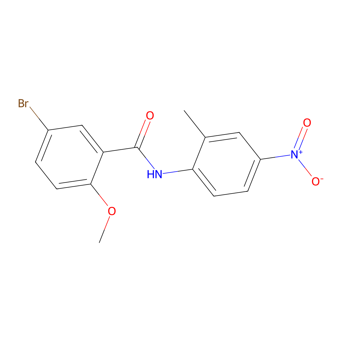 5-bromo-2-methoxy-N-(2-methyl-4-nitrophenyl)benzamide molecular structure, CAS 433238-91-6