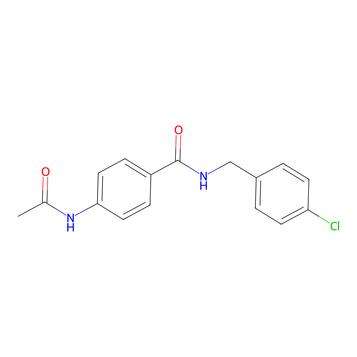 4-(acetylamino)-N-(4-chlorobenzyl)benzamide molecular structure, CAS 433238-98-3