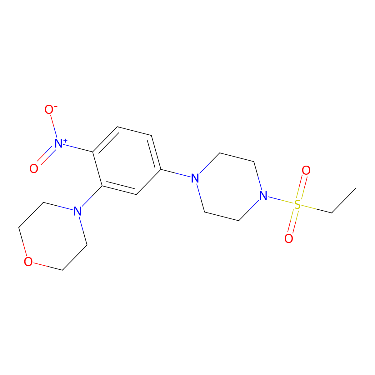 4-[5-(4-Ethylsulfonylpiperazin-1-yl)-2-nitrophenyl]morpholine molecular structure, CAS 433238-99-4