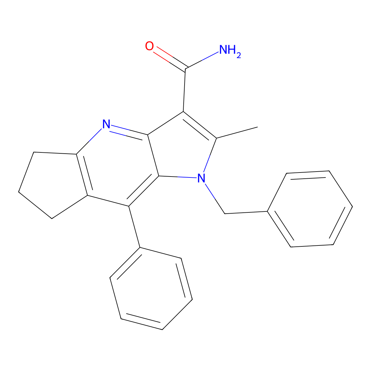 1-Benzyl-2-methyl-8-phenyl-1,5,6,7-tetrahydrocyclopenta[b]pyrrolo[2,3-e]pyridine-3-carboxamide molecular structure, CAS 433239-01-1