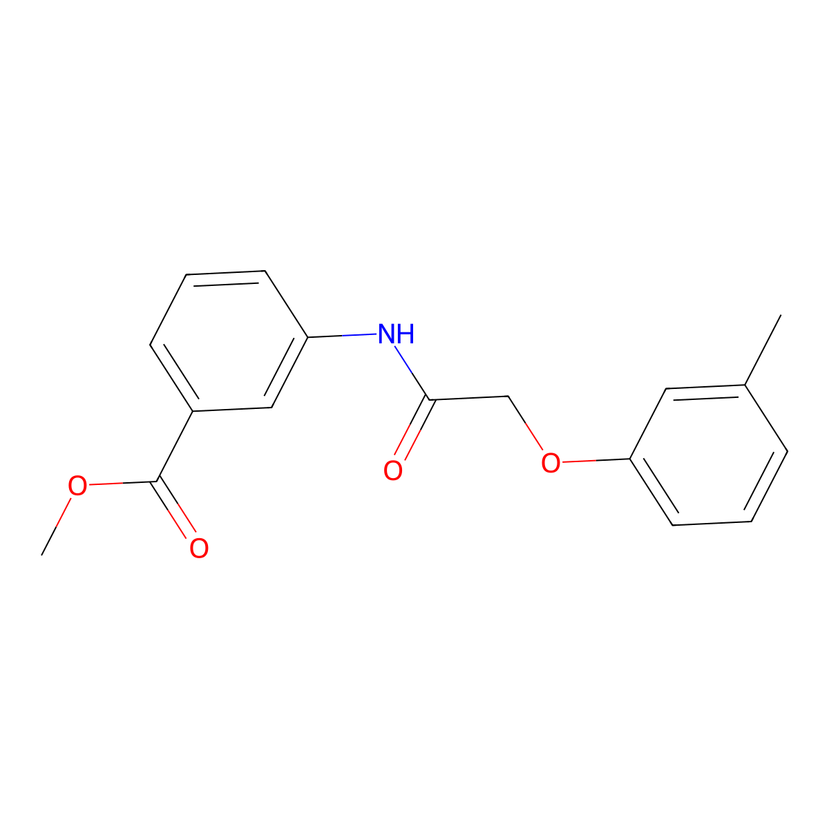 Methyl 3-{[(3-methylphenoxy)acetyl]amino}benzoate molecular structure, CAS 433239-31-7