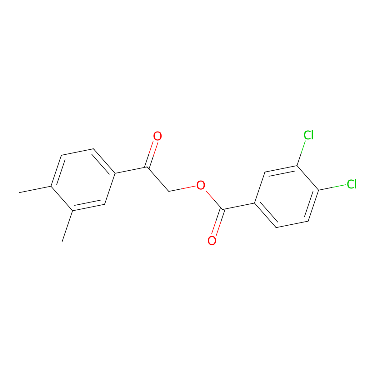 2-(3,4-Dimethylphenyl)-2-oxoethyl 3,4-dichlorobenzoate molecular structure, CAS 433239-34-0