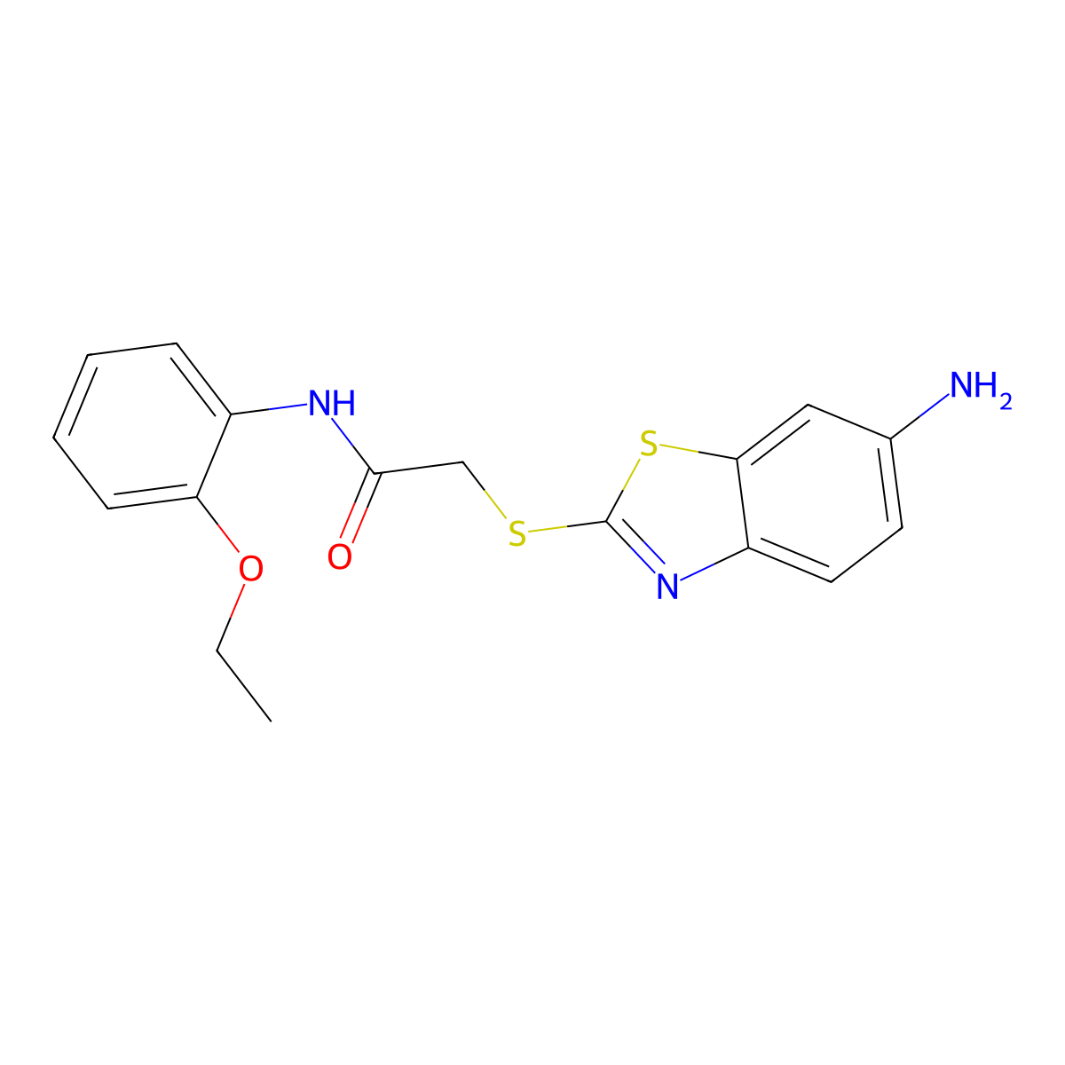 2-[(6-amino-1,3-benzothiazol-2-yl)sulfanyl]-N-(2-ethoxyphenyl)acetamide molecular structure, CAS 433239-41-9