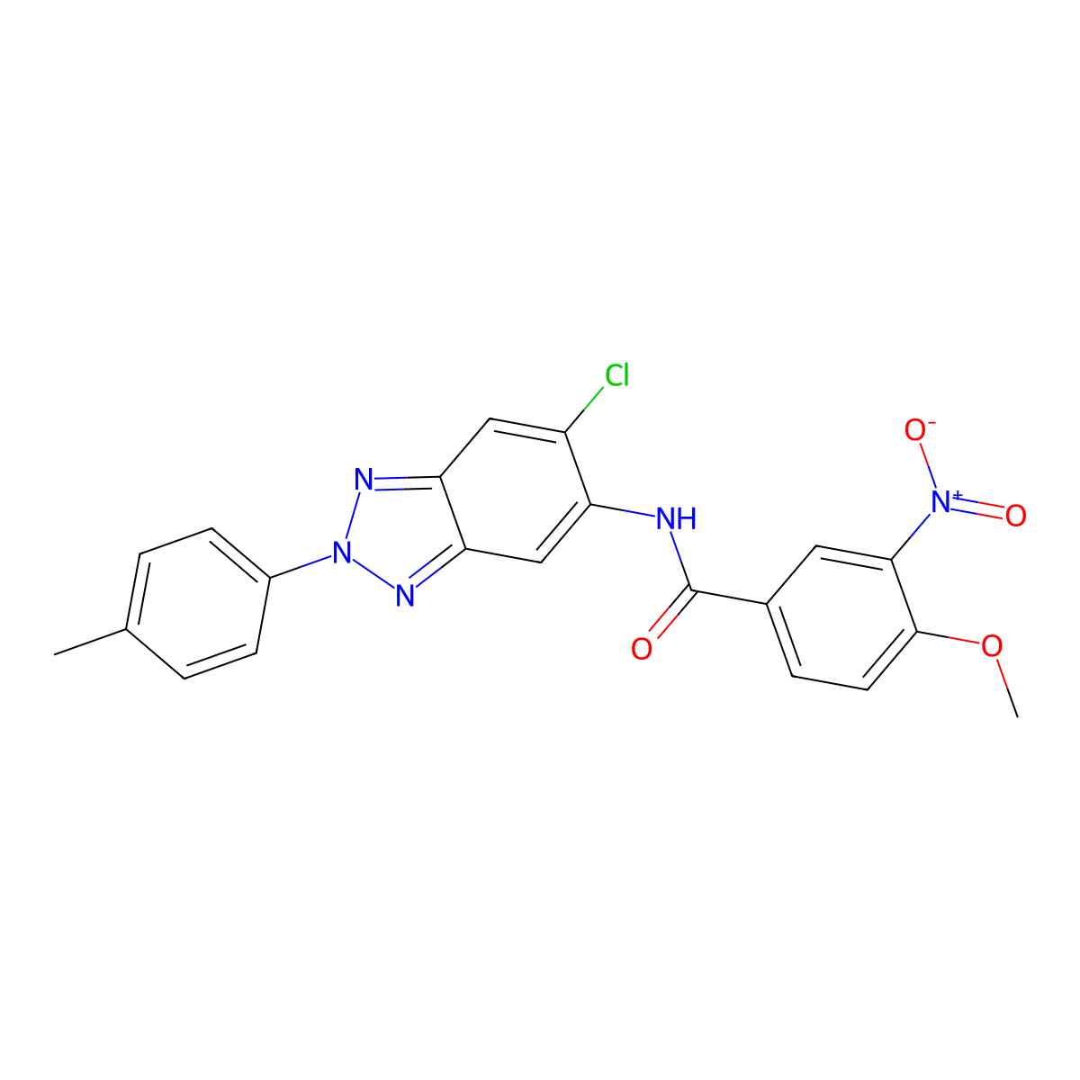 N-[6-chloro-2-(4-methylphenyl)benzotriazol-5-yl]-4-methoxy-3-nitrobenzamide molecular structure, CAS 433239-46-4