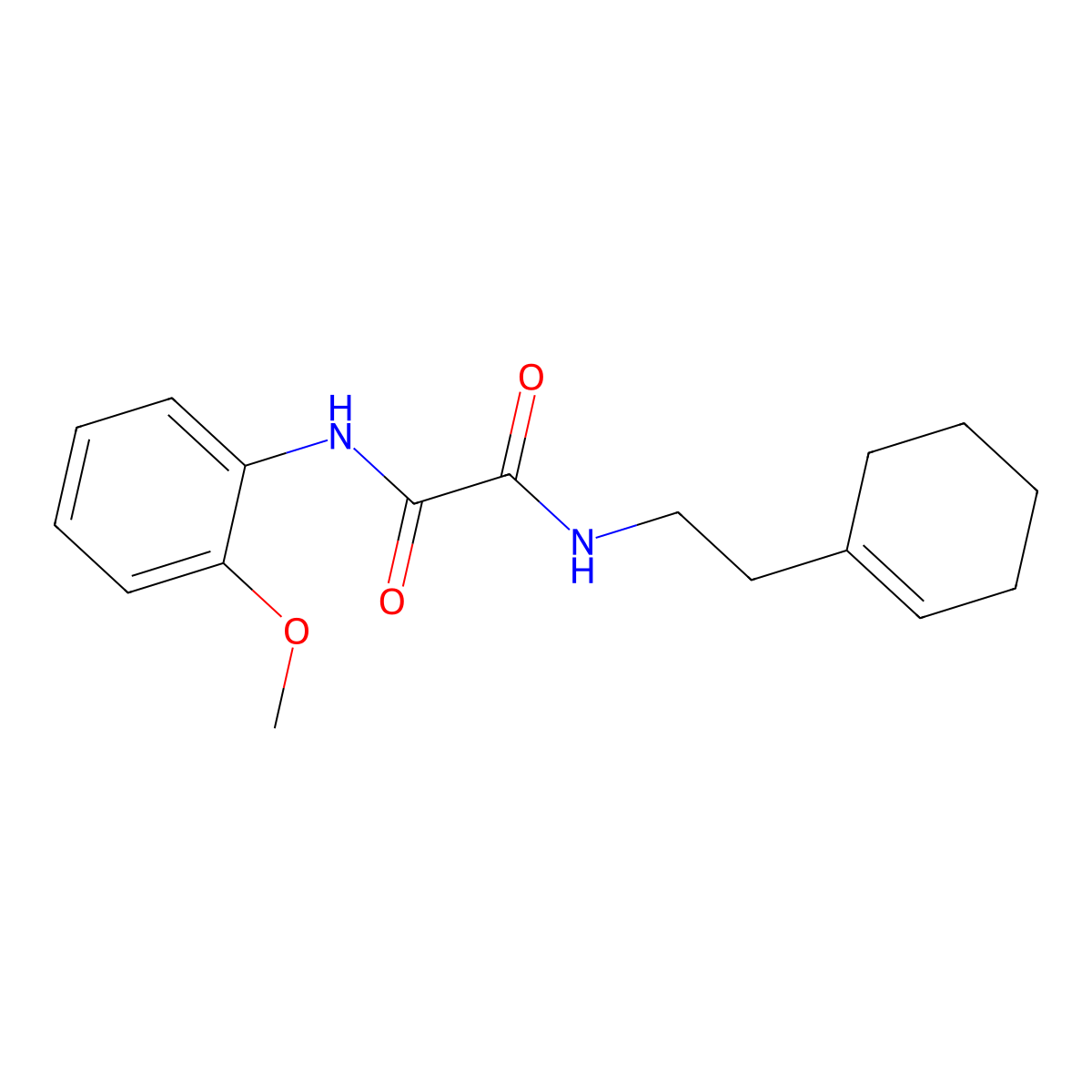 N-[2-(cyclohexen-1-yl)ethyl]-N'-(2-methoxyphenyl)oxamide molecular structure, CAS 433239-66-8