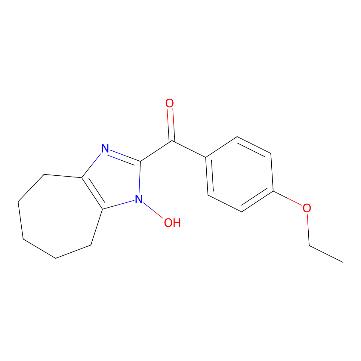 (4-Ethoxyphenyl)(1-hydroxy-1,4,5,6,7,8-hexahydrocyclohepta[d]imidazol-2-yl)methanone molecular structure, CAS 433239-69-1