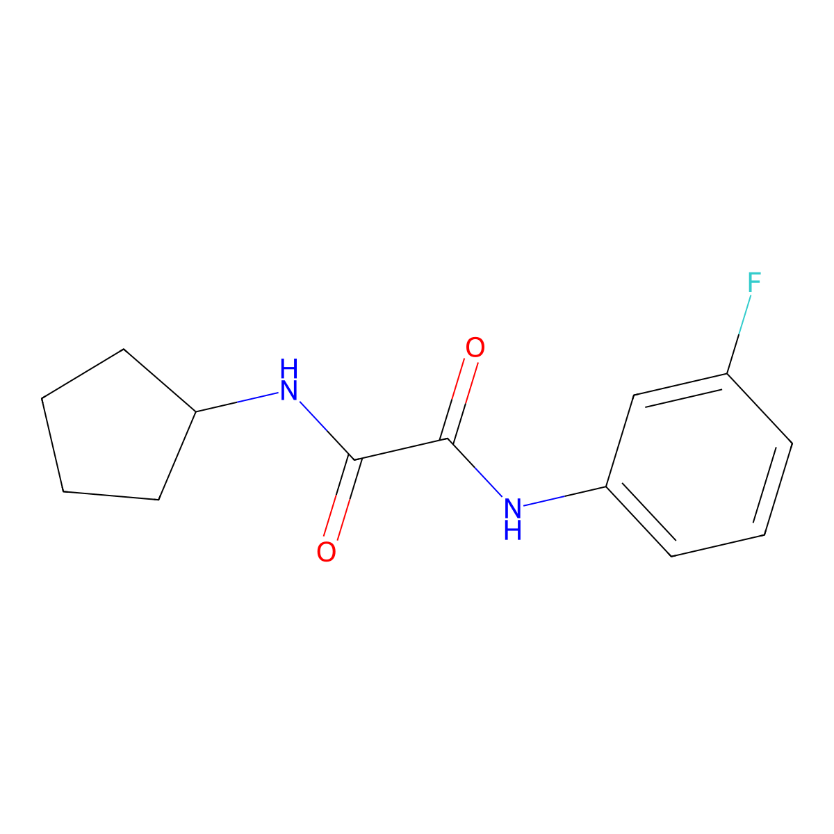 N-cyclopentyl-N'-(3-fluorophenyl)oxamide molecular structure, CAS 433239-73-7