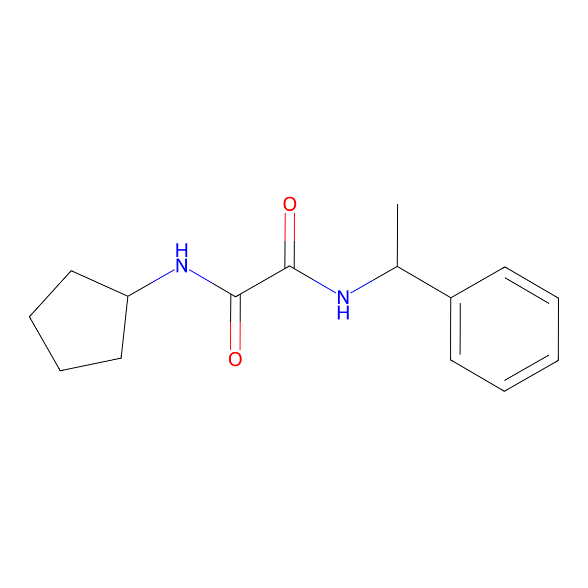 N1-cyclopentyl-N2-(1-phenylethyl)oxalamide molecular structure, CAS 433239-85-1