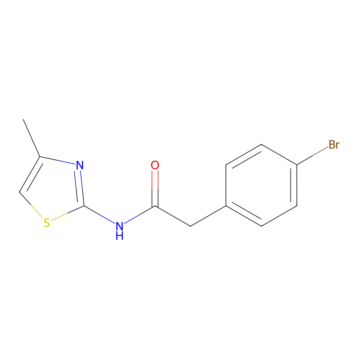 2-(4-bromophenyl)-N-(4-methyl-1,3-thiazol-2-yl)acetamide molecular structure, CAS 433239-90-8
