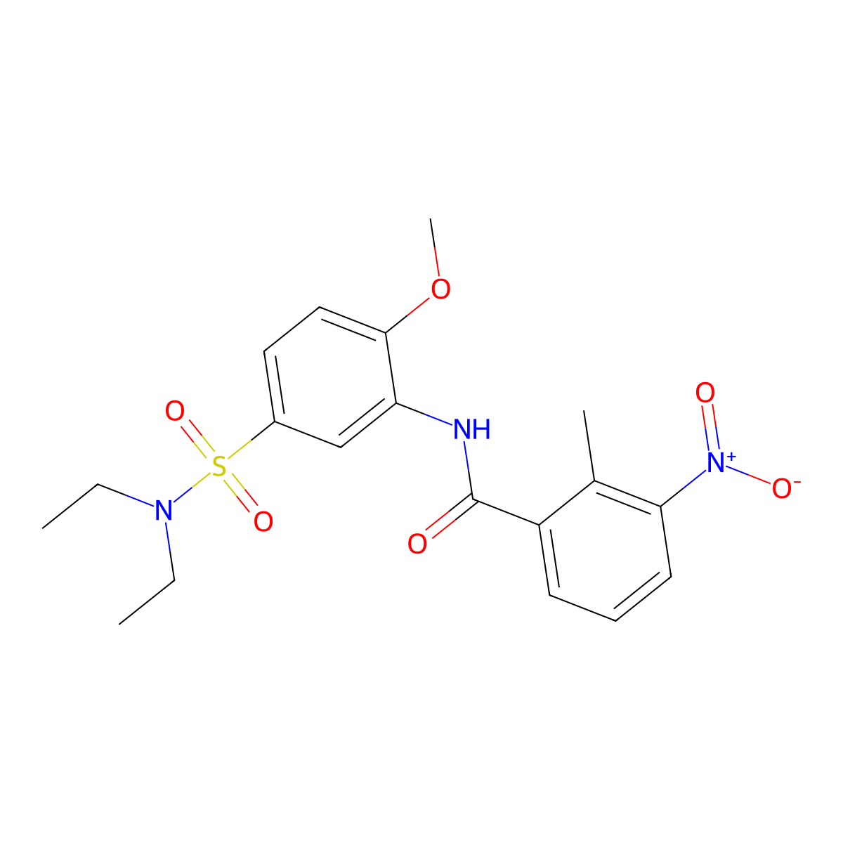 N-[5-(diethylsulfamoyl)-2-methoxyphenyl]-2-methyl-3-nitrobenzamide molecular structure, CAS 433239-91-9
