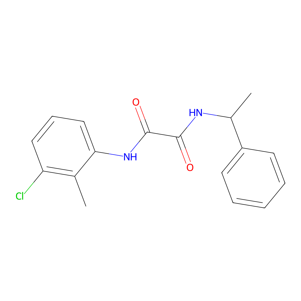 N-(3-chloro-2-methylphenyl)-N'-(1-phenylethyl)ethanediamide molecular structure, CAS 433240-00-7