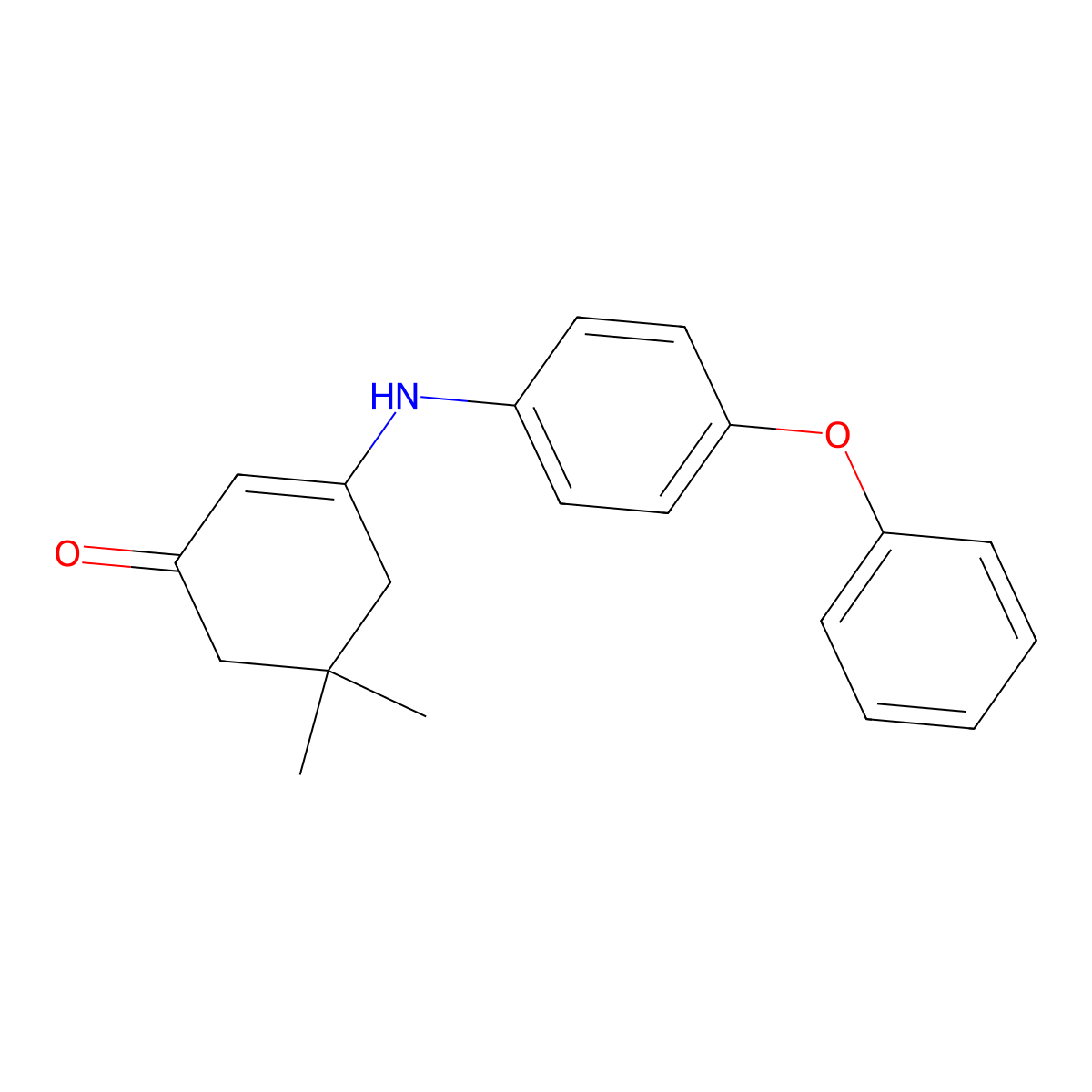 5,5-Dimethyl-3-(4-phenoxyanilino)-2-cyclohexen-1-one molecular structure, CAS 433240-06-3