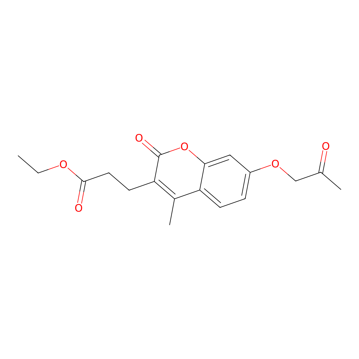 ethyl 3-[4-methyl-2-oxo-7-(2-oxopropoxy)-2H-chromen-3-yl]propanoate molecular structure, CAS 433240-13-2