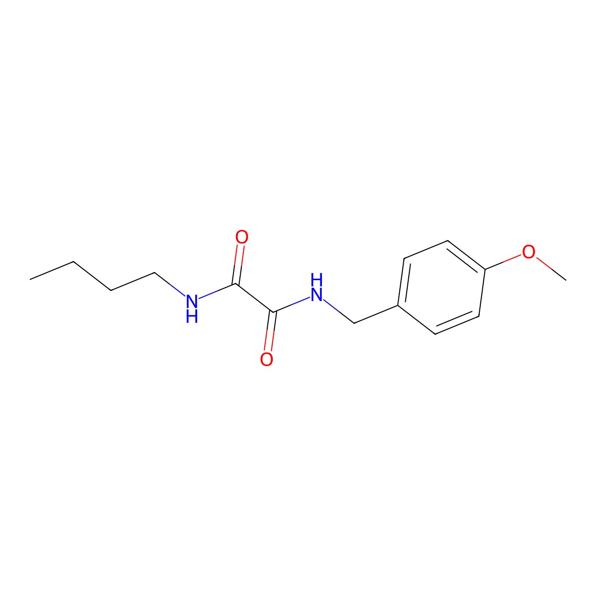 N-butyl-N'-[(4-methoxyphenyl)methyl]oxamide molecular structure, CAS 433240-34-7