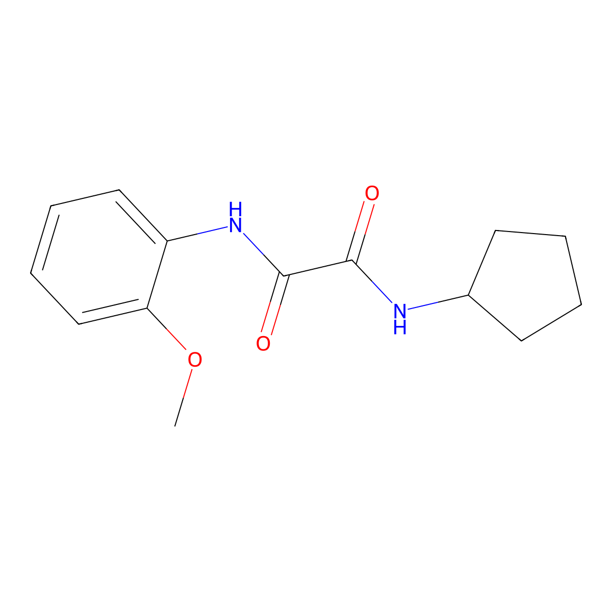 N-cyclopentyl-N'-(2-methoxyphenyl)ethanediamide molecular structure, CAS 433240-43-8