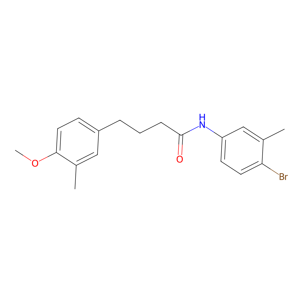 N-(4-bromo-3-methylphenyl)-4-(4-methoxy-3-methylphenyl)butanamide molecular structure, CAS 433240-62-1