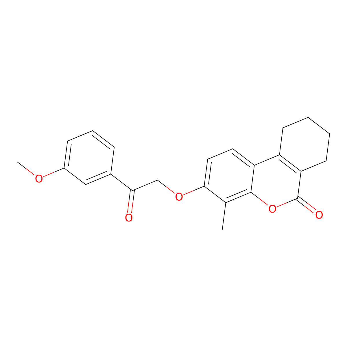 7,8,9,10-Tetrahydro-3-(2-(3-methoxyphenyl)-2-oxoethoxy)-4-methyl-6H-dibenzo(b,d)pyran-6-one molecular structure, CAS 433240-81-4