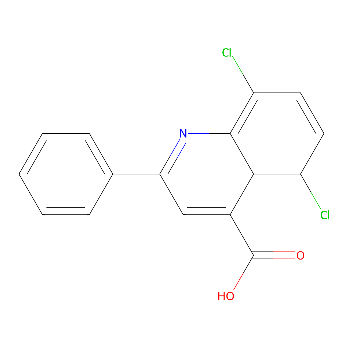 5,8-Dichloro-2-phenylquinoline-4-carboxylic acid molecular structure, CAS 433240-82-5