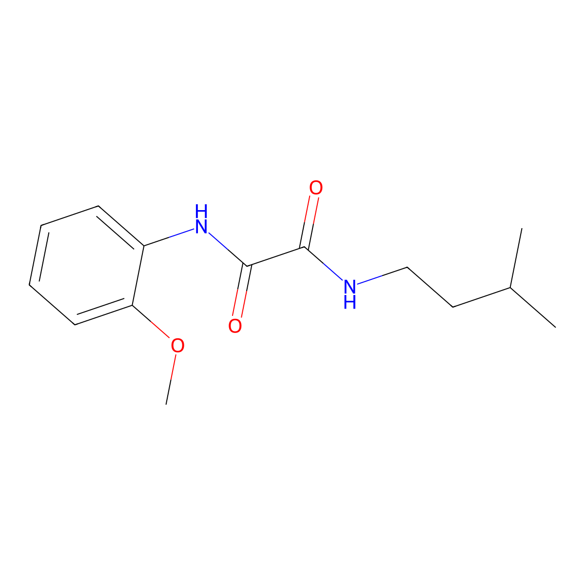 N'-(2-methoxyphenyl)-N-(3-methylbutyl)oxamide molecular structure, CAS 433240-89-2