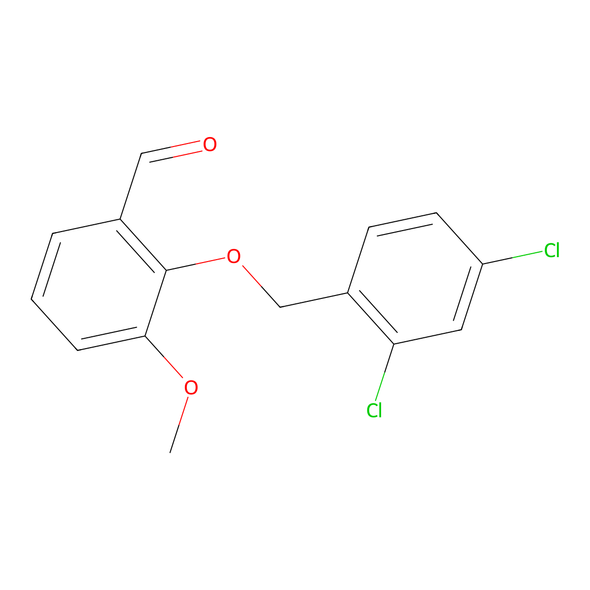 2-[(2,4-Dichlorobenzyl)oxy]-3-methoxybenzaldehyde molecular structure, CAS 433240-98-3
