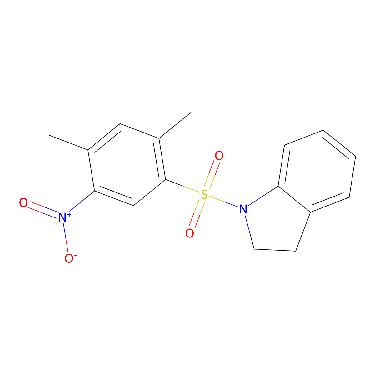 1-((2,4-Dimethyl-5-nitrophenyl)sulfonyl)indoline molecular structure, CAS 433241-24-8