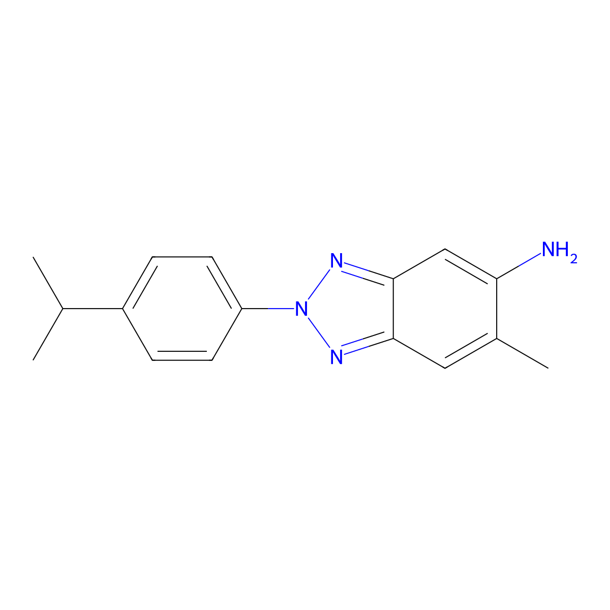 6-methyl-2-[4-(propan-2-yl)phenyl]-2H-1,2,3-benzotriazol-5-amine molecular structure, CAS 433241-34-0