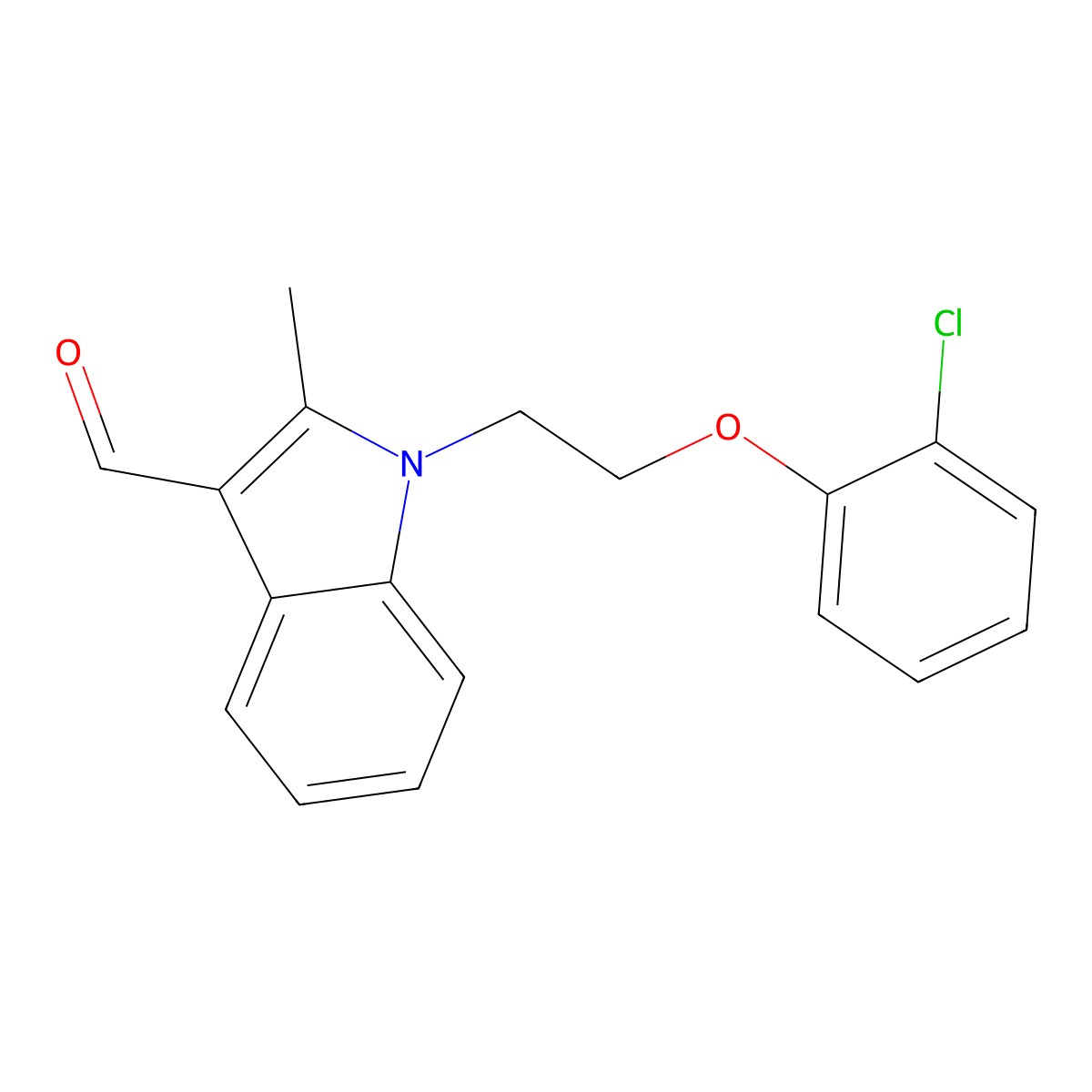 1-[2-(2-chlorophenoxy)ethyl]-2-methyl-1H-indole-3-carbaldehyde molecular structure, CAS 433241-35-1