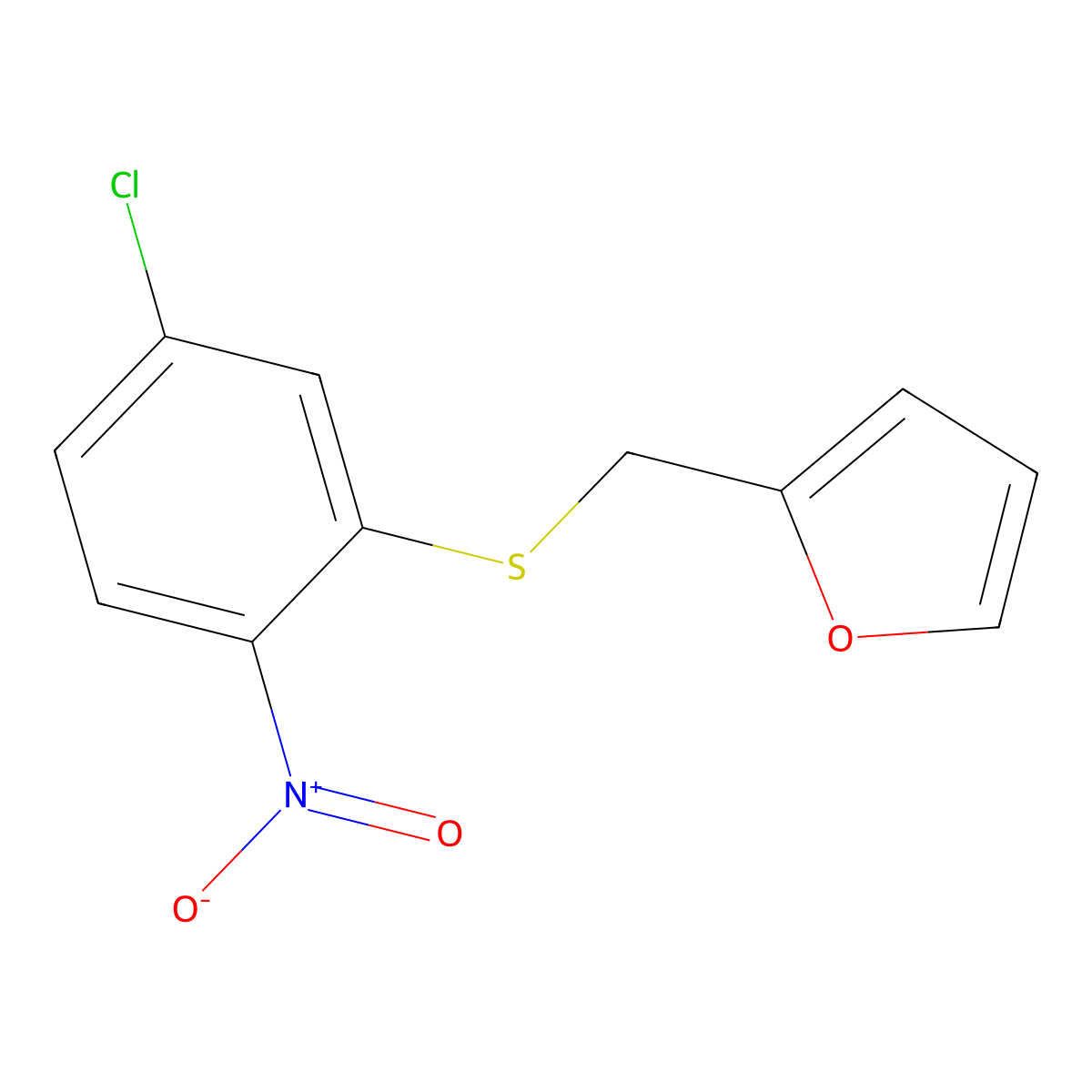 2-[(5-Chloro-2-nitrophenyl)sulfanylmethyl]furan molecular structure, CAS 433241-45-3