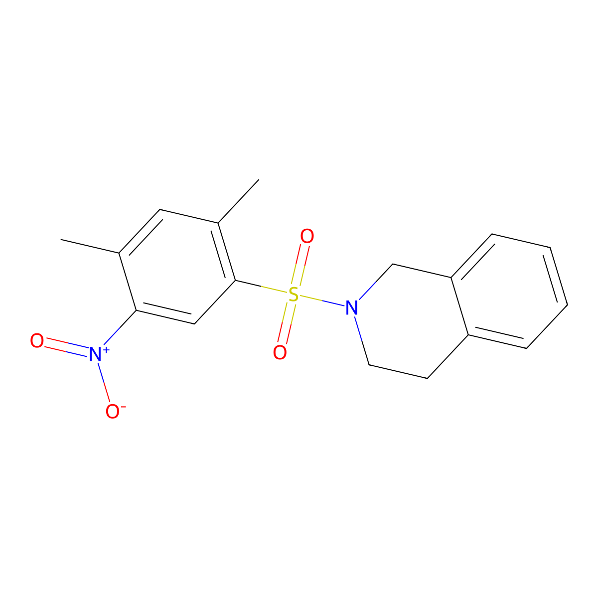 2-(2,4-dimethyl-5-nitrophenyl)sulfonyl-3,4-dihydro-1H-isoquinoline molecular structure, CAS 433241-46-4