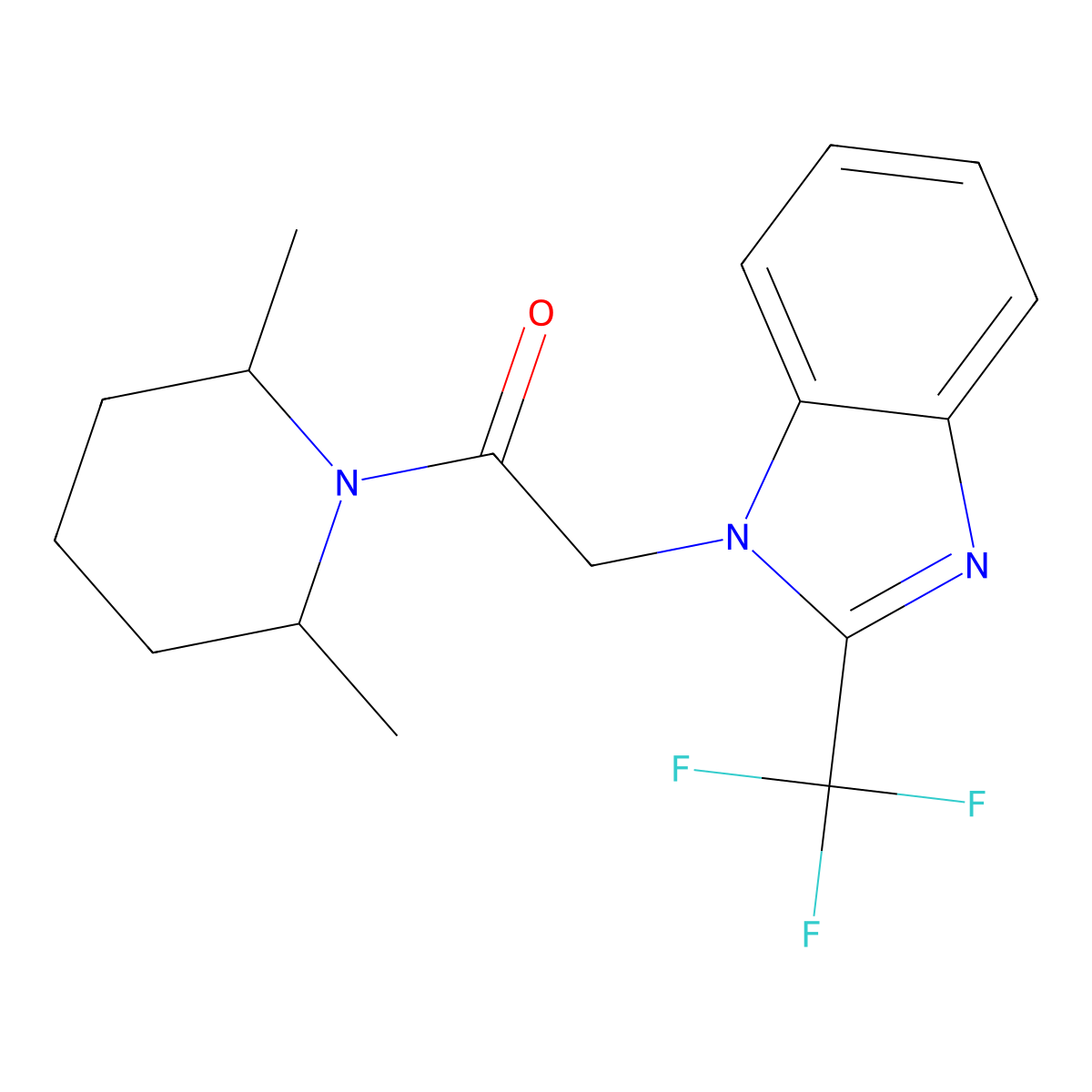 1-(2,6-Dimethylpiperidin-1-yl)-2-[2-(trifluoromethyl)benzimidazol-1-yl]ethanone molecular structure, CAS 433241-50-0