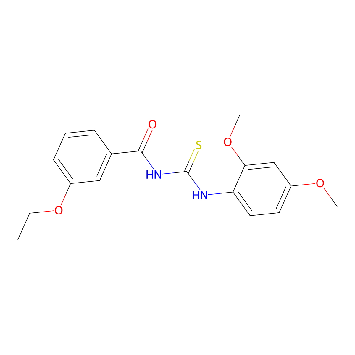 N-[(2,4-dimethoxyphenyl)carbamothioyl]-3-ethoxybenzamide molecular structure, CAS 433241-92-0