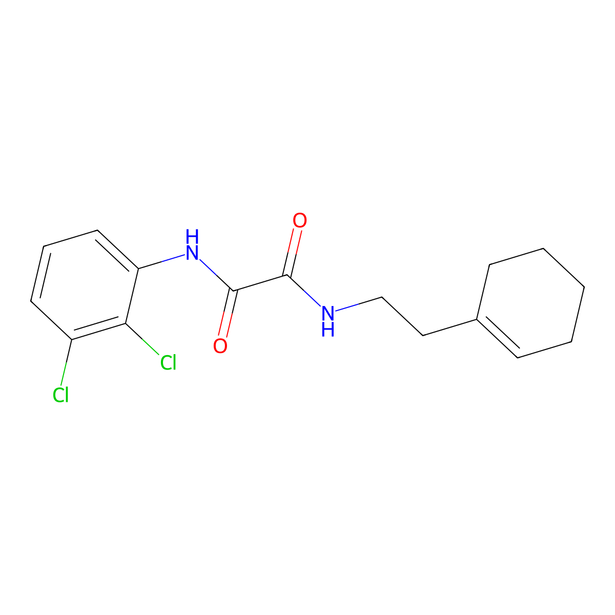 N-[2-(cyclohexen-1-yl)ethyl]-N'-(2,3-dichlorophenyl)oxamide molecular structure, CAS 433241-96-4