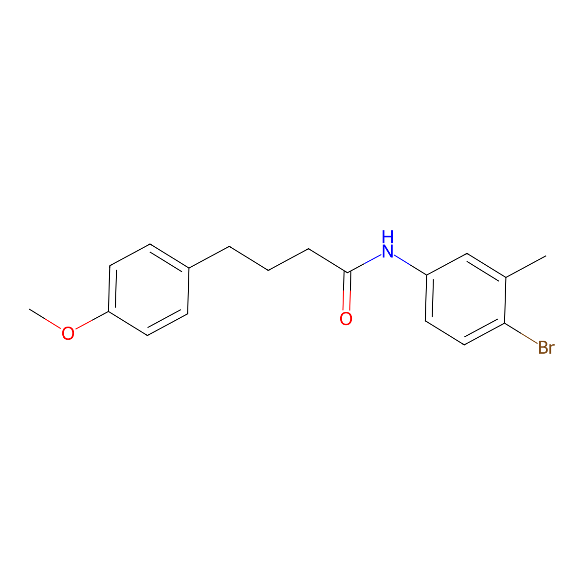 N-(4-bromo-3-methylphenyl)-4-(4-methoxyphenyl)butanamide molecular structure, CAS 433242-11-6