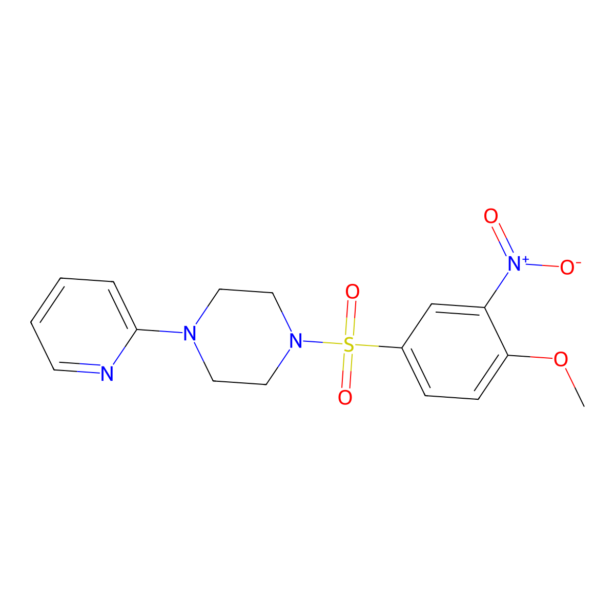 1-(4-Methoxy-3-nitrophenyl)sulfonyl-4-pyridin-2-ylpiperazine molecular structure, CAS 433242-12-7