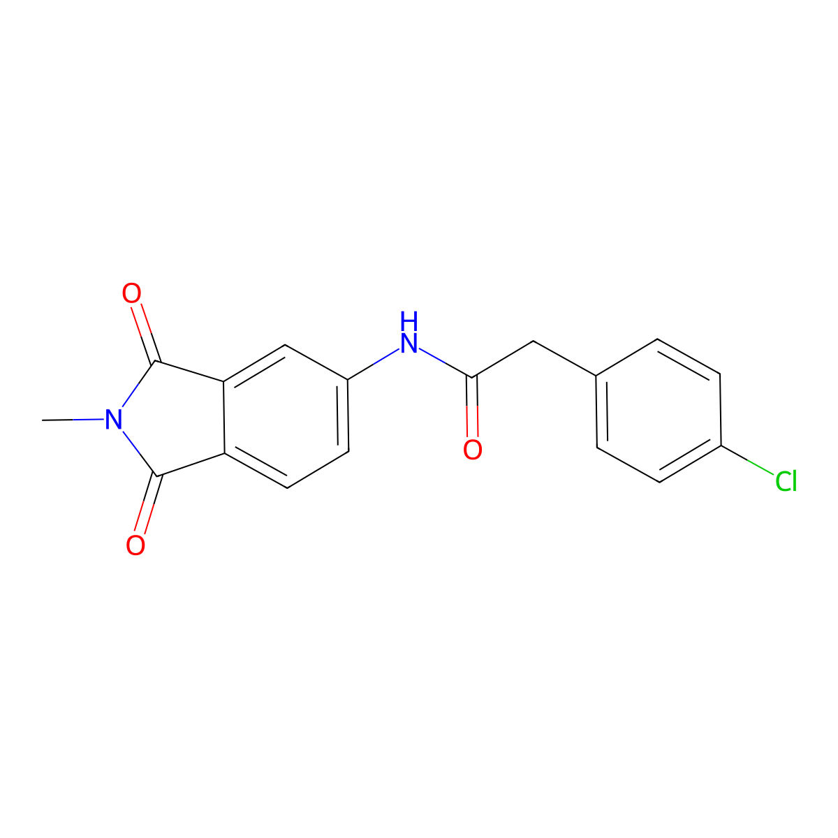 2-(4-chlorophenyl)-N-(2-methyl-1,3-dioxo-2,3-dihydro-1H-isoindol-5-yl)acetamide molecular structure, CAS 433242-34-3
