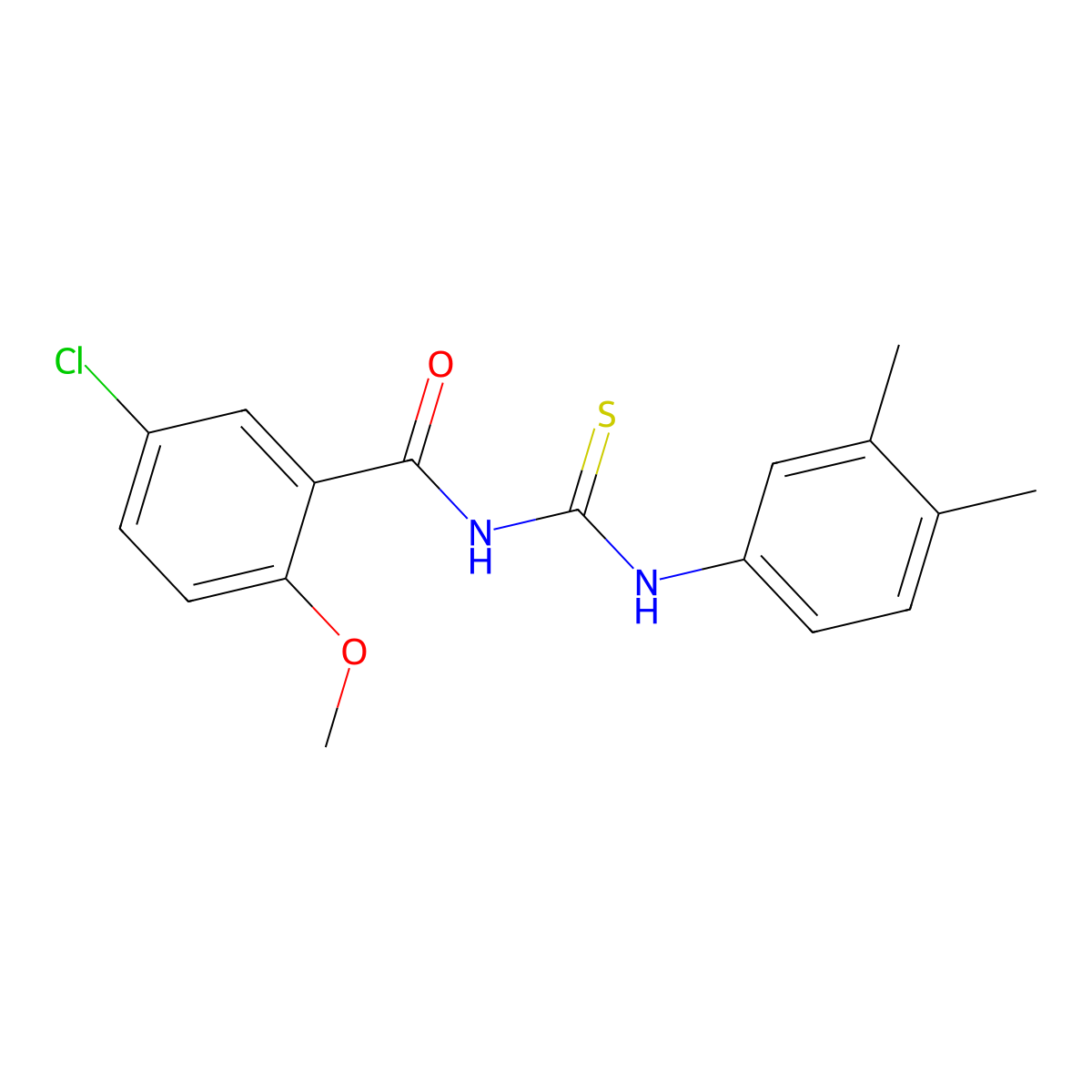 5-chloro-N-[(3,4-dimethylphenyl)carbamothioyl]-2-methoxybenzamide molecular structure, CAS 433242-36-5