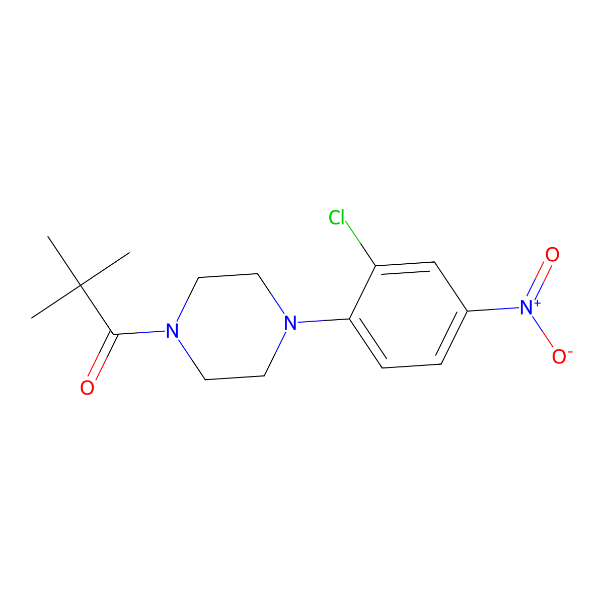 1-[4-(2-Chloro-4-nitrophenyl)piperazin-1-yl]-2,2-dimethylpropan-1-one molecular structure, CAS 433242-48-9