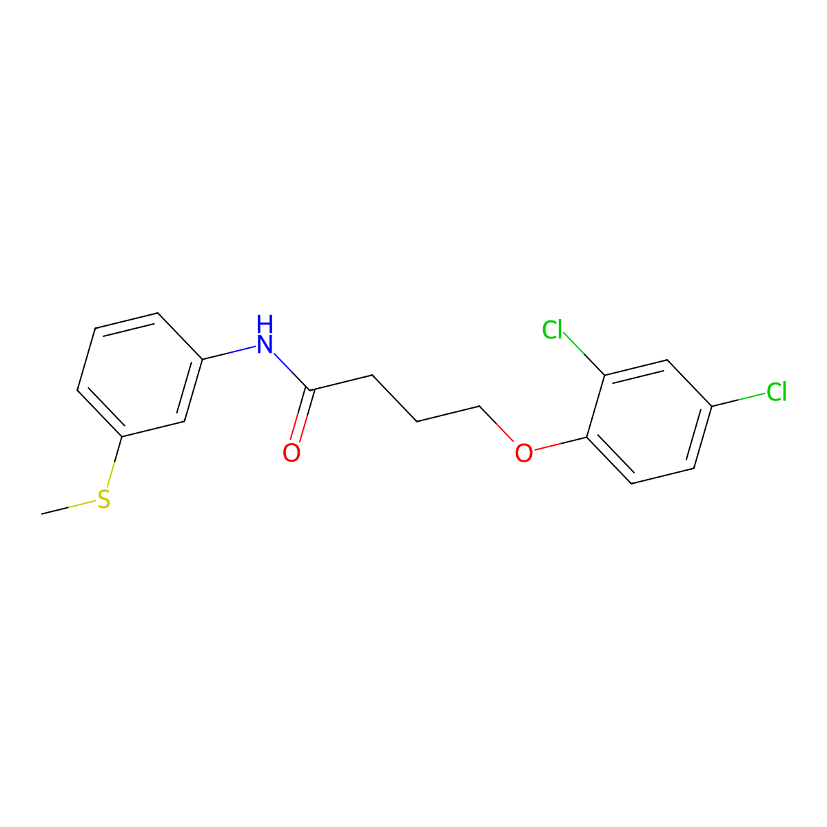 4-(2,4-dichlorophenoxy)-N-(3-methylsulfanylphenyl)butanamide molecular structure, CAS 433242-65-0
