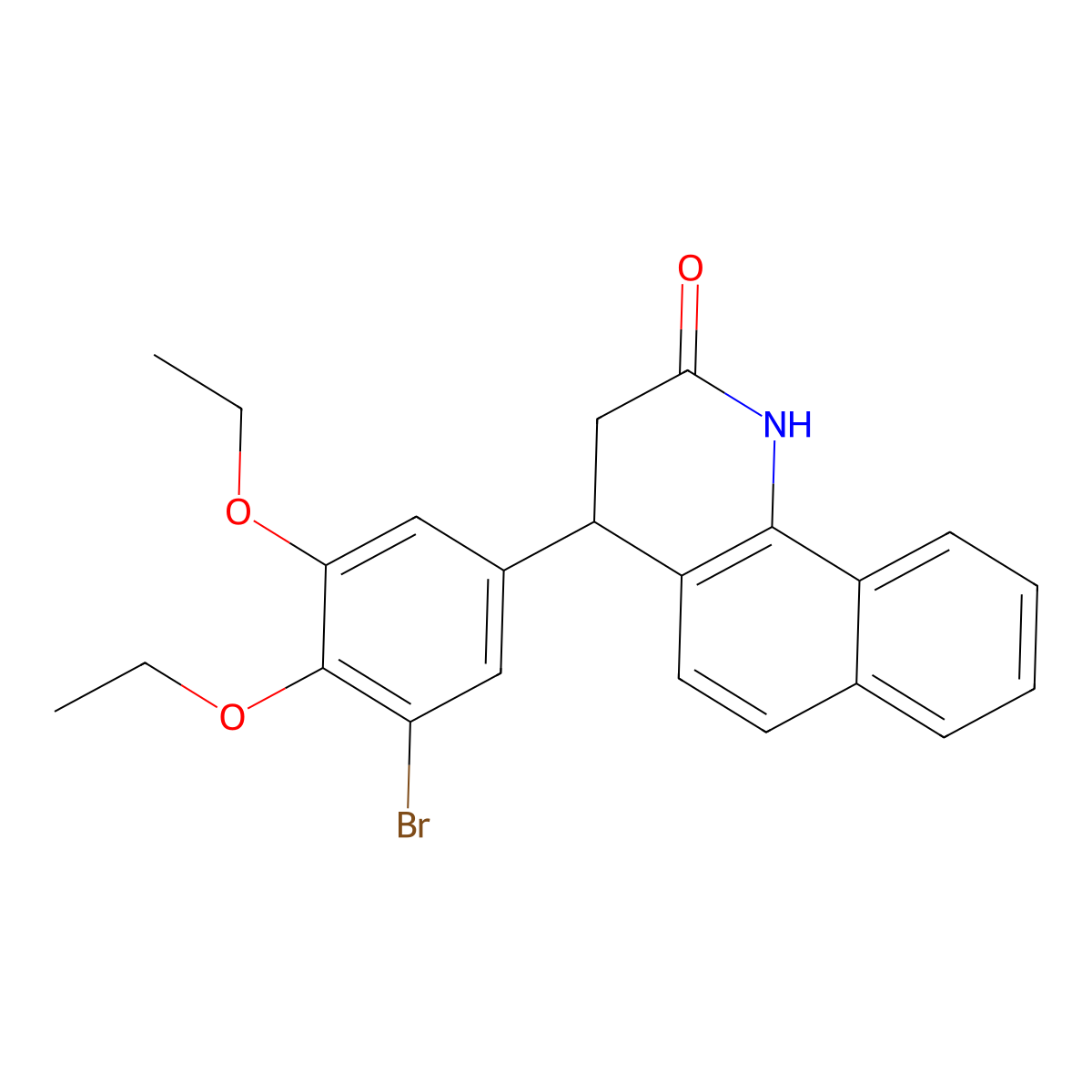 4-(3-bromo-4,5-diethoxyphenyl)-3,4-dihydrobenzo[h]quinolin-2(1H)-one molecular structure, CAS 433242-67-2