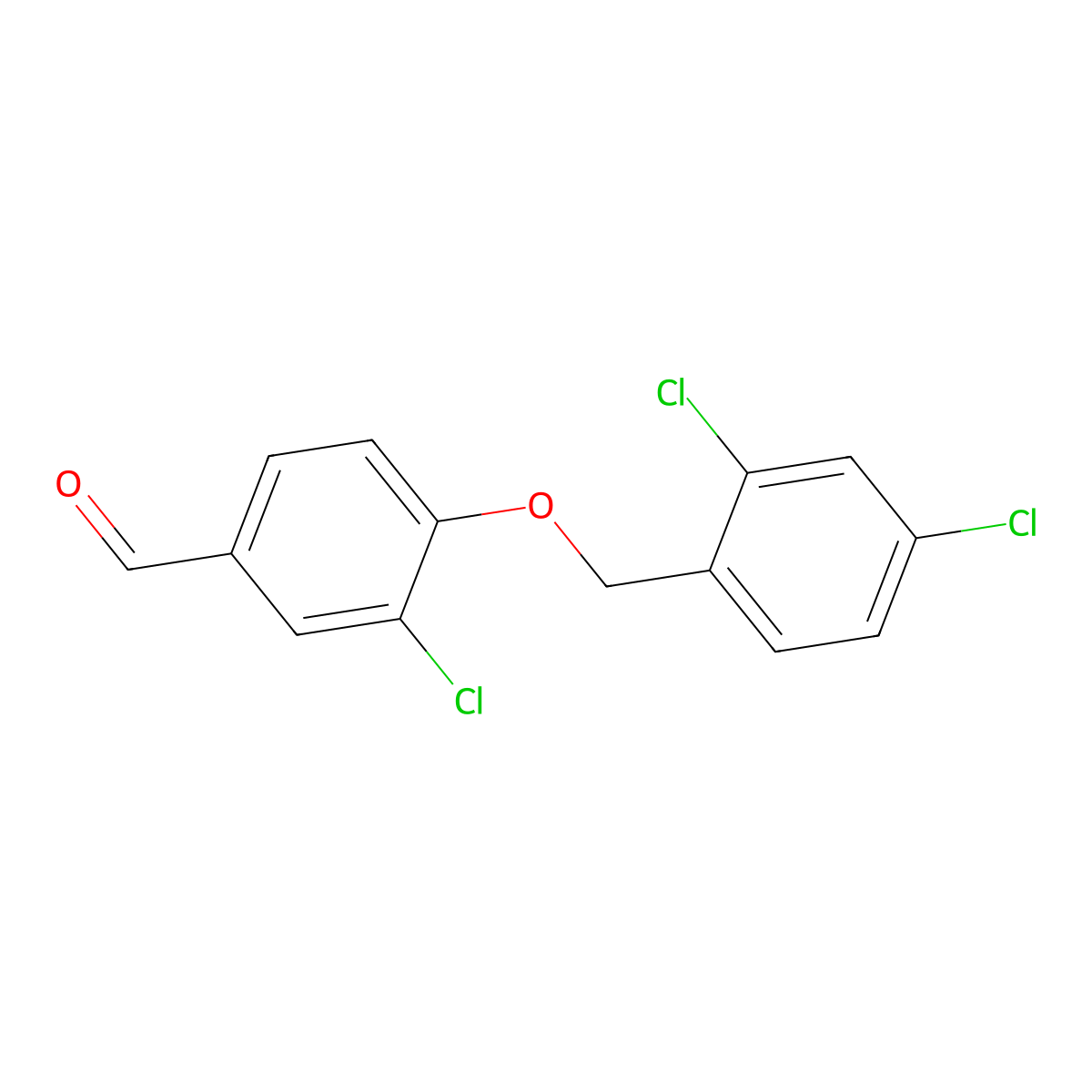 3-Chloro-4-[(2,4-dichlorobenzyl)oxy]benzaldehyde molecular structure, CAS 433242-78-5