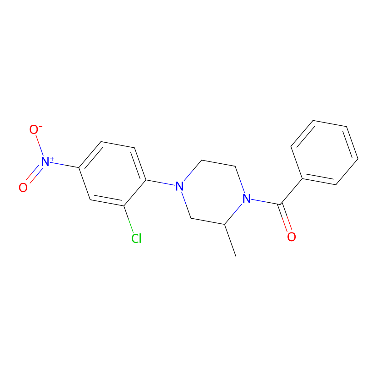 [4-(2-Chloro-4-nitrophenyl)-2-methylpiperazin-1-yl]-phenylmethanone molecular structure, CAS 433242-85-4