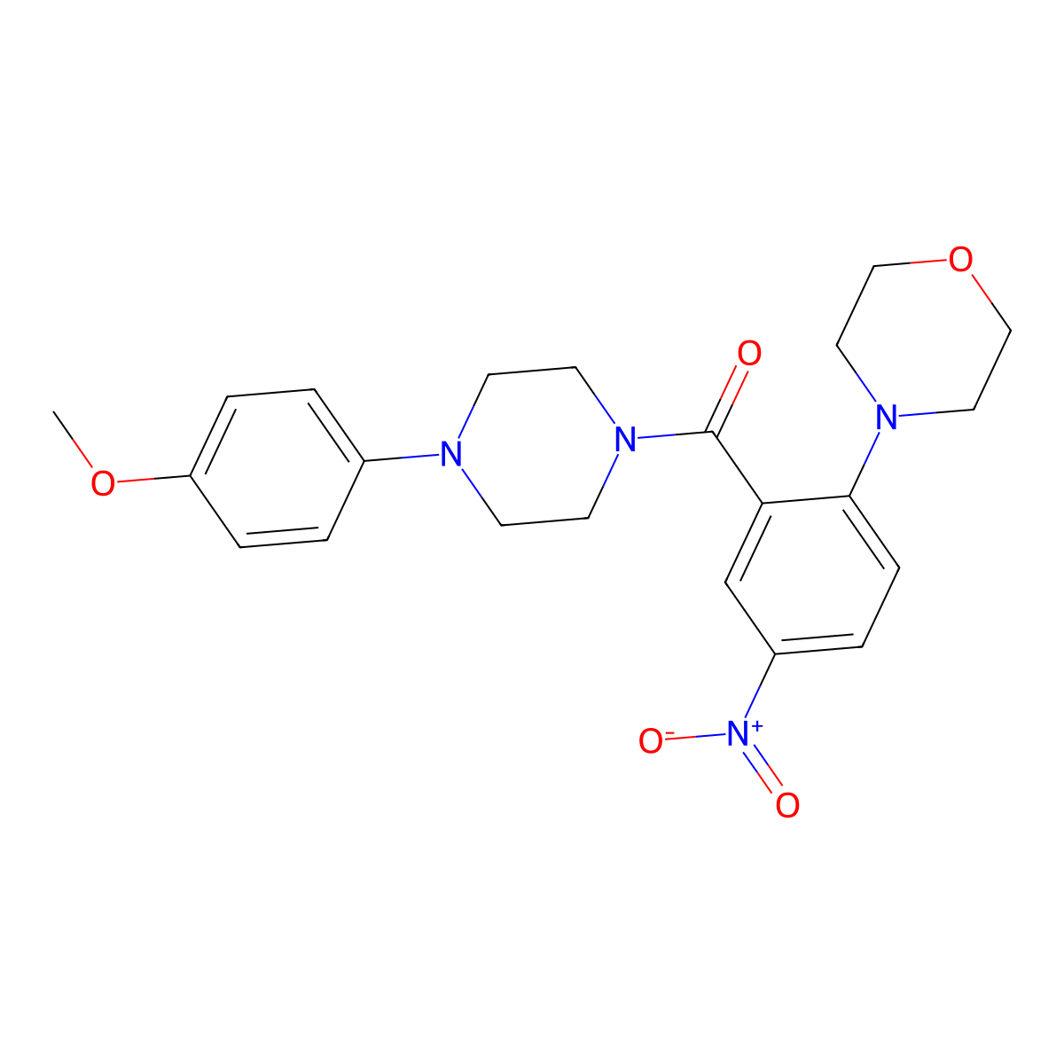 [4-(4-Methoxyphenyl)piperazin-1-yl]-(2-morpholin-4-yl-5-nitrophenyl)methanone molecular structure, CAS 433242-97-8
